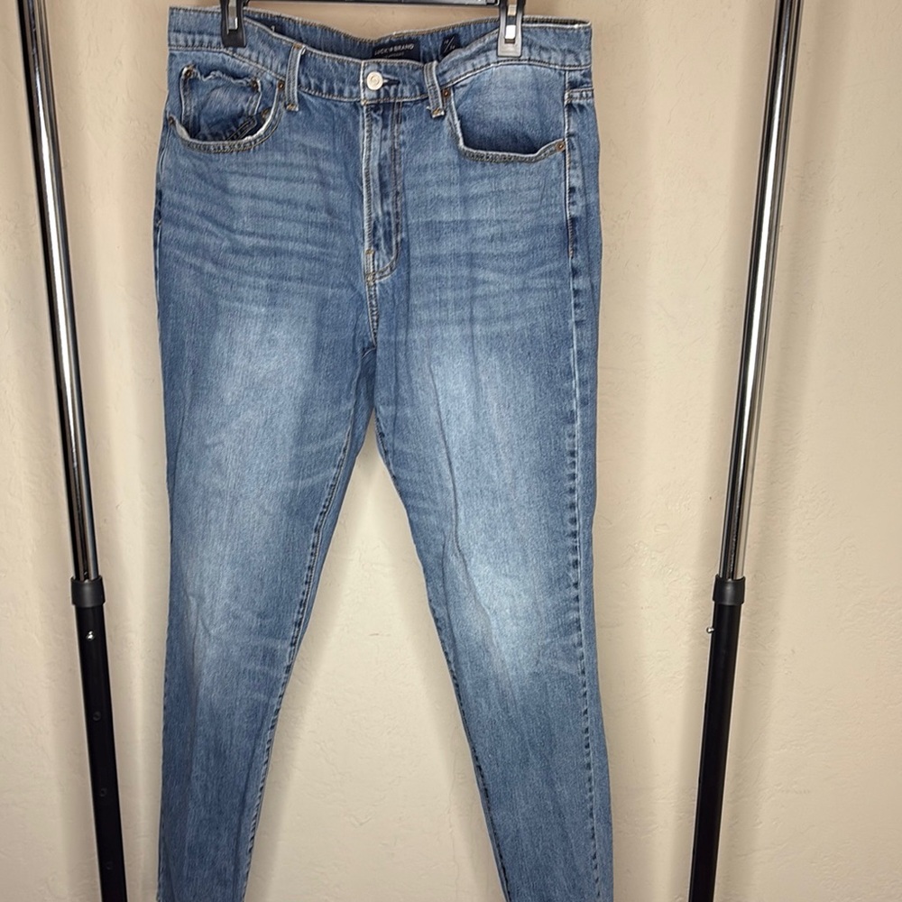Lucky Brand Blue Slim Straight Jeans with Lived-In Look W36 L34